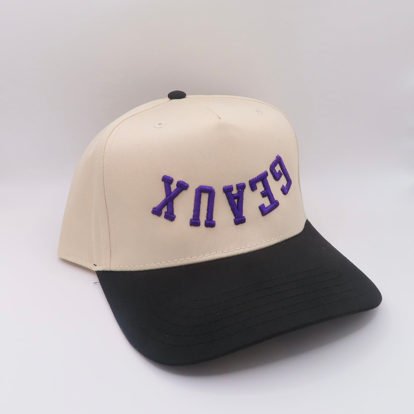 The Geaux Hat - Natural/Black/Purple