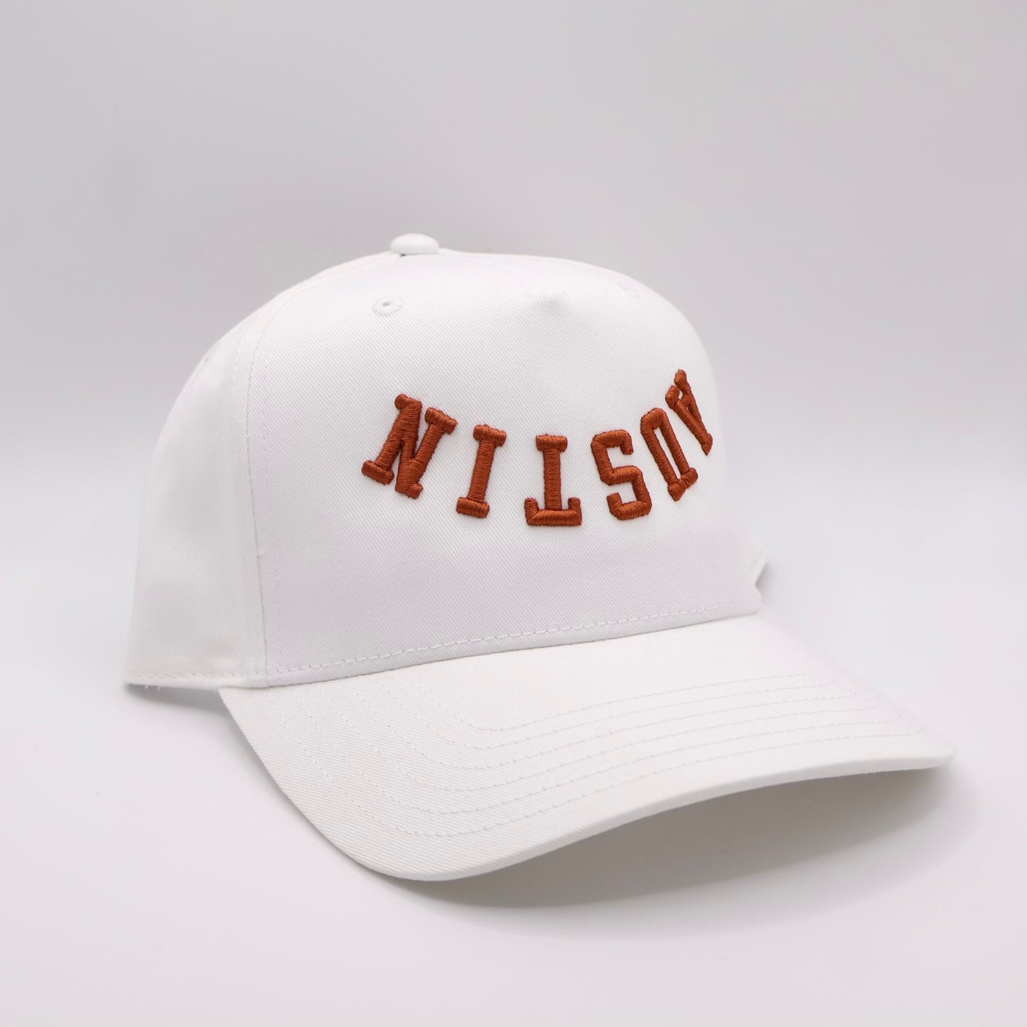 The Austin Hat - White/Burnt Orange