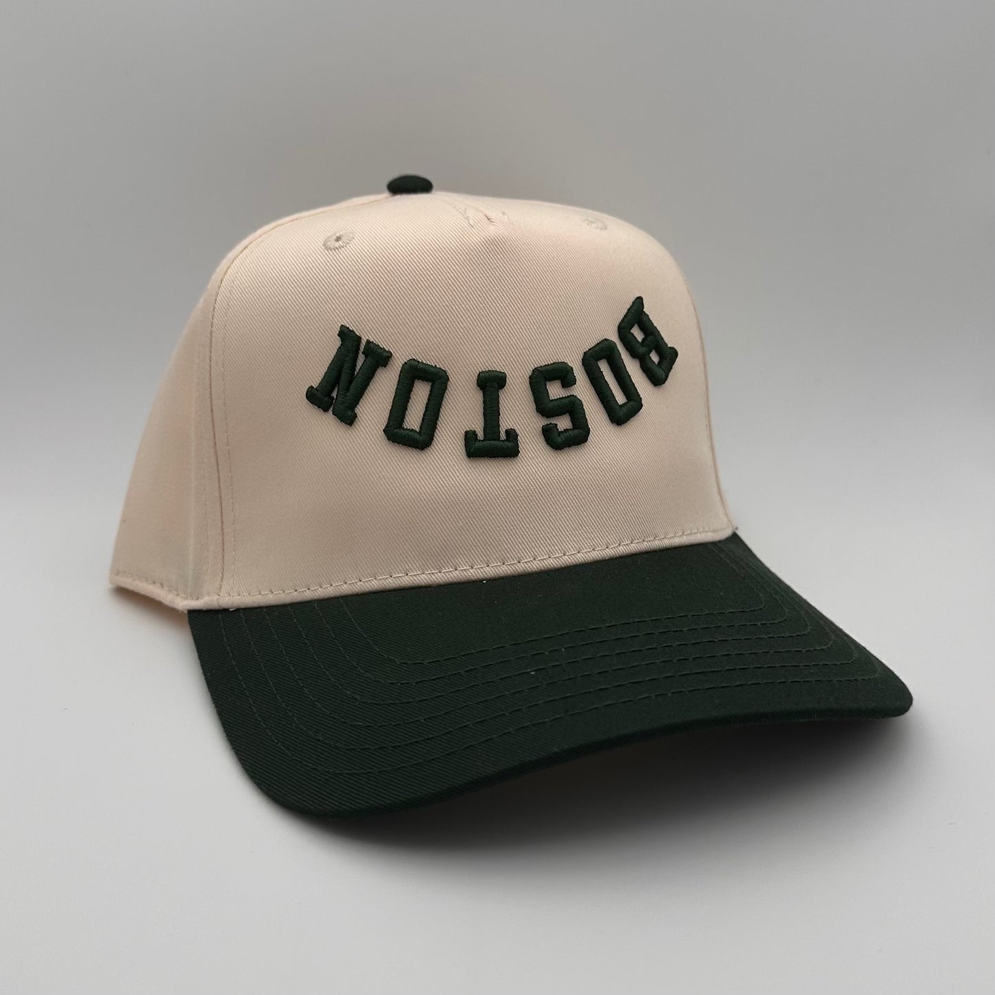 The Boston Hat - Natural/Dk Green