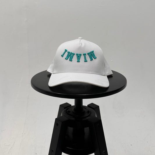 The Miami Hat - White/Teal