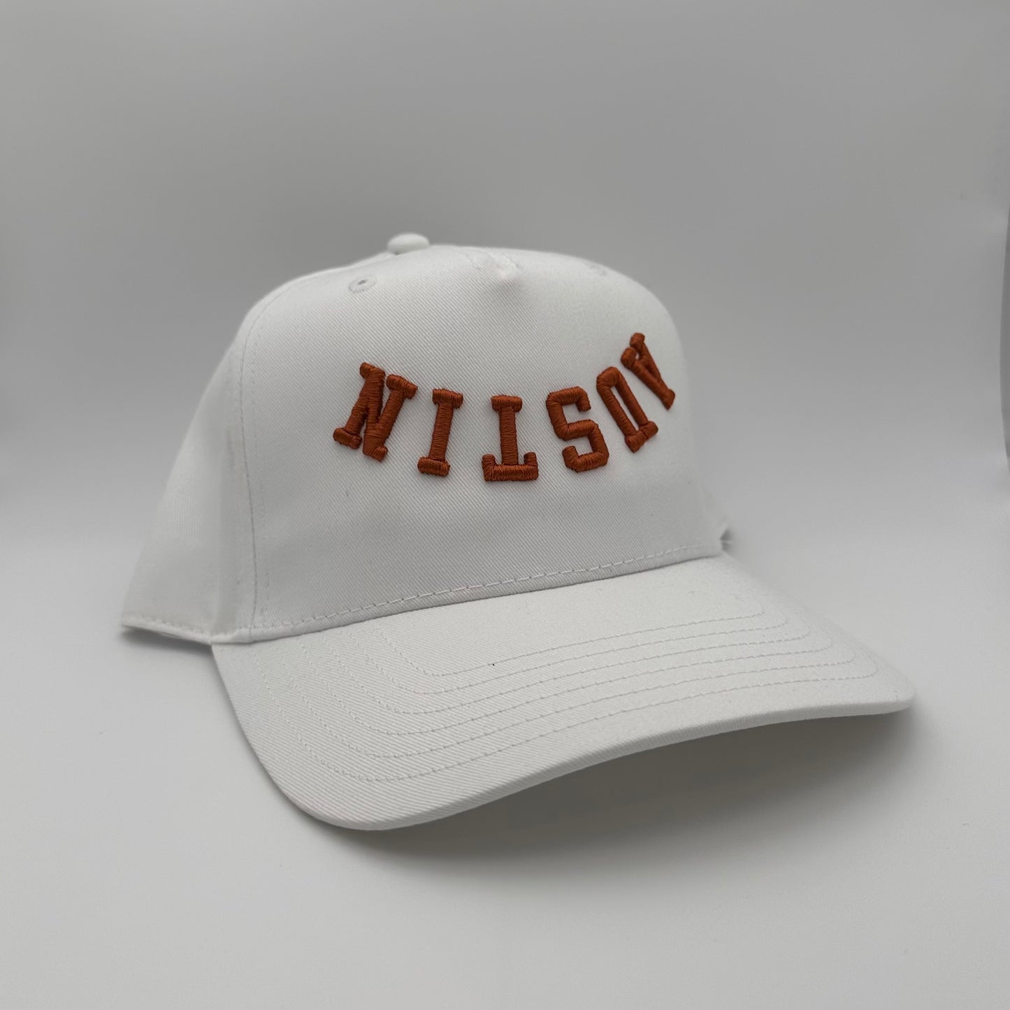 The Austin Hat - White/Burnt Orange