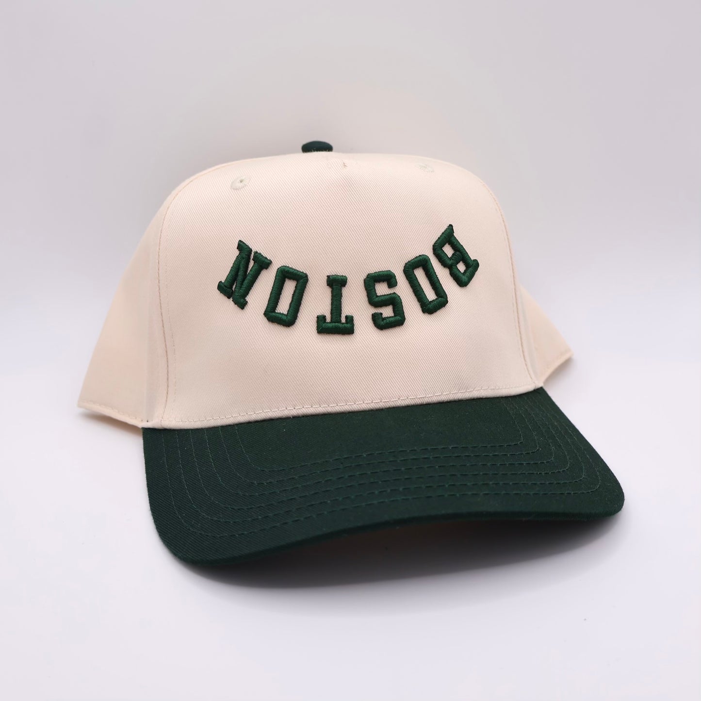 The Boston Hat - Natural/Dk Green