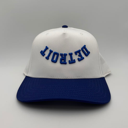 The Detroit Hat - White/Royal Blue