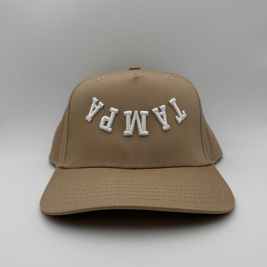 The Tampa Hat - Tan/White