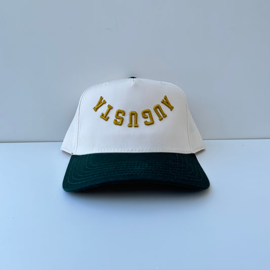 The Augusta Hat - Natural/Dk Green