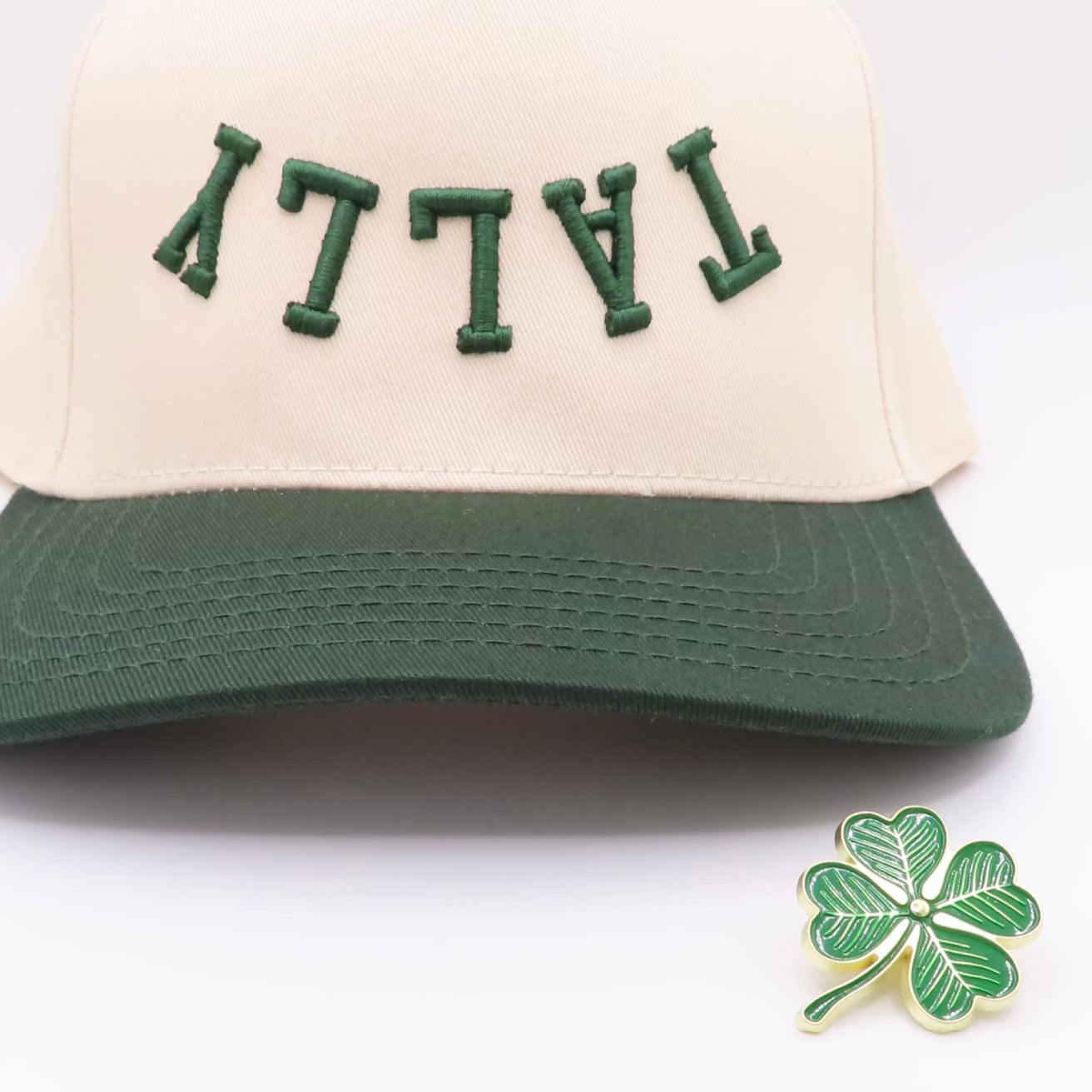 The Tally Hat - Natural/Dk Green