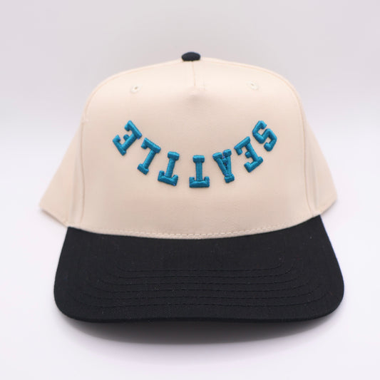 The Seattle Hat - Natural/Black/Teal