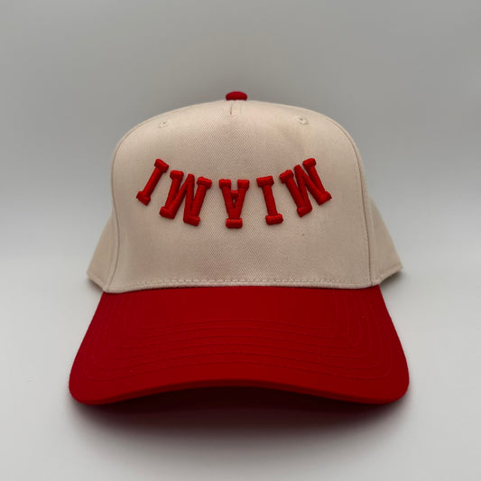 The Miami Hat - Natural/Red