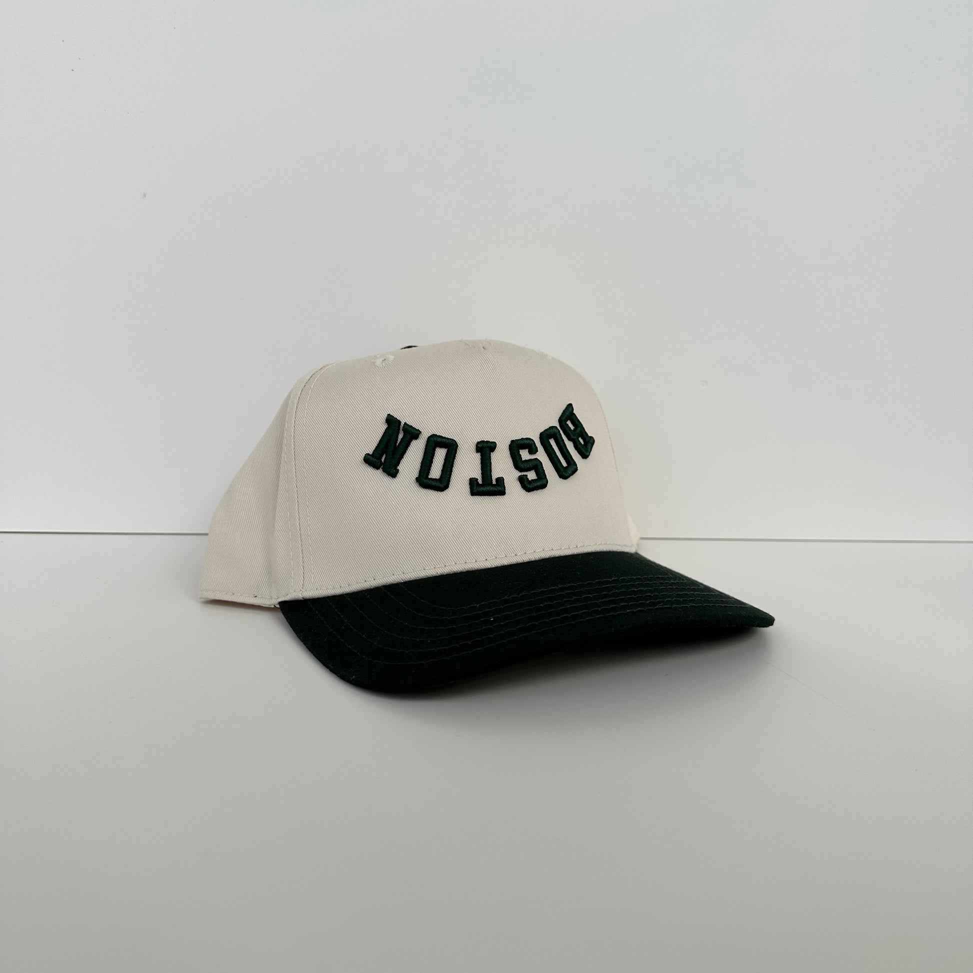 The Boston Hat Natural Dk Green mjmt apparel